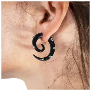 Boucles d'oreilles femme Rock Daddy Spirale Strass image-2