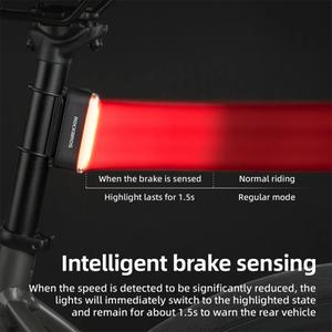 Rechargeable USB-C rear light with seat post mount ROCKBROS image-1