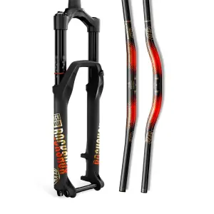 Gaffel Rockshox Kit Autocollant Kit Troy Lee Designs 35mm Argt/Orange
