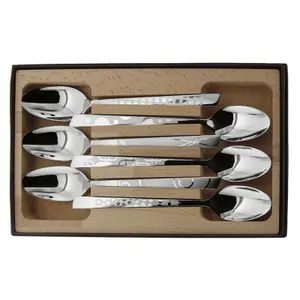 Set of 6 stainless steel table spoons, home decor Roger Orfèvre