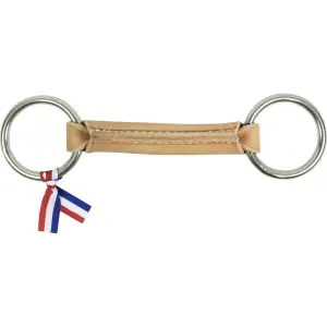 Mundstück 2 Ringe für Pferd rund aus Leder Ronzon Legend image-2