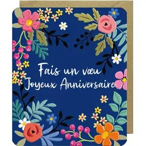 Tarjeta doble Rosanna Rossi Odyssee - Anniversaire Fleurs image-0