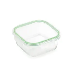 Contenitore quadrato in vetro con coperchio Rosmarino Bake&Go image-0