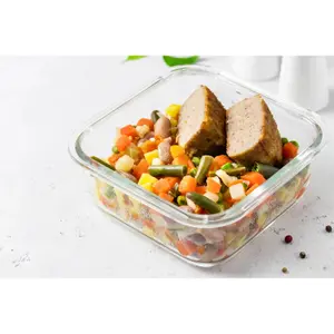 Contenitore quadrato in vetro con coperchio Rosmarino Bake&Go image-2