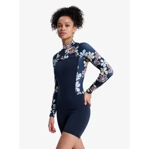 Long Sleeve Shorty Suit Women Roxy 2 Swell Natura Front-Zip image-3