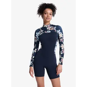 Long Sleeve Shorty Suit Women Roxy 2 Swell Natura Front-Zip image-1