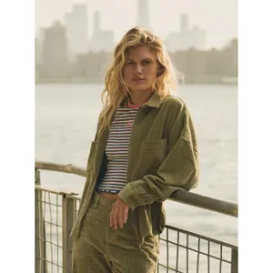Women's Velvet Zip-Up Jacket Roxy Chilled Out Washed Cord image-5
