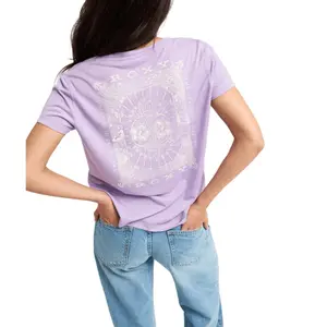 Women's V-Neck T-Shirt with Back Print Roxy Laguna Green image-1