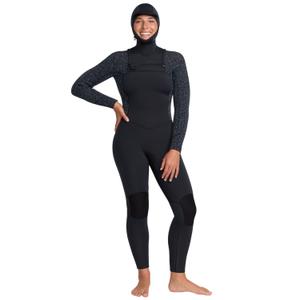 Women's hooded surf suit Roxy Swell Natural 5.4 mm Front-Zip