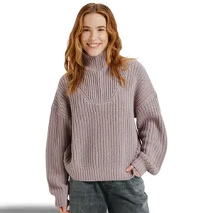 Stehkragen-Pullover mit Reißverschluss für Frauen Roxy Home Again image-0