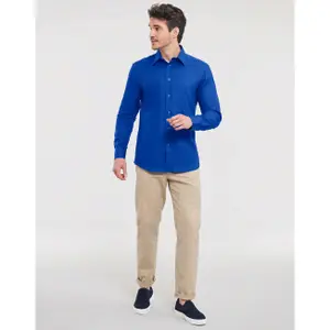 Long-sleeved cotton shirt Russell Athletic Oxford image-4