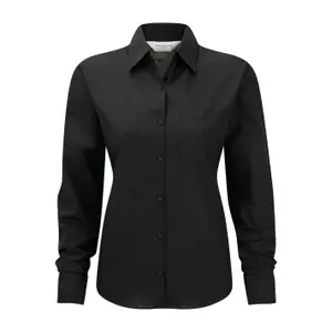 Camisa de polycotton de manga comprida de choupo Russell image-0