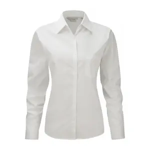 Women's poplin shirt with long sleeves, pure cotton Russell image-0