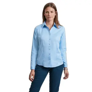 Long sleeve herringbone shirt for women Russell image-2