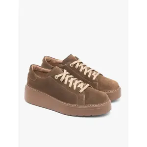 Lace-Up Suede and Leather Trainers for Women Ryłko image-1