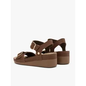 Womens leather wedge sandals Ryłko image-4