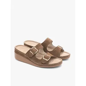High-Quality Suede Wedge Sandals Women Ryłko image-1