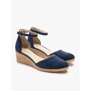Womens suede wedge espadrilles with buckle closure Ryłko Megi image-1