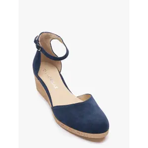 Womens suede wedge espadrilles with buckle closure Ryłko Megi image-3