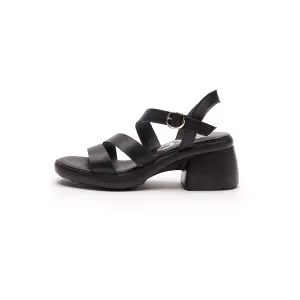 Womens leather wedge sandals Ryłko image-1