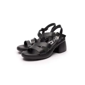 Womens leather wedge sandals Ryłko image-2