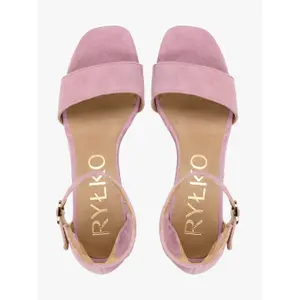 Women's Suede Heeled Sandals Ryłko image-4