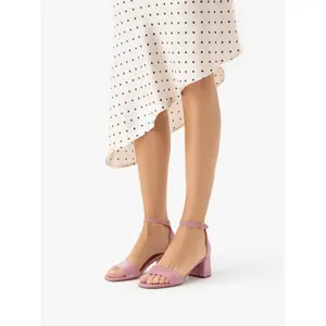 Women's Suede Heeled Sandals Ryłko image-3