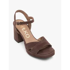 Women's Suede Heeled Sandals Ryłko image-2