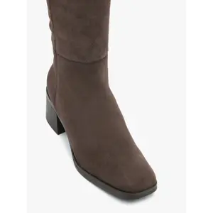 Bordowy zamszowe botki damskie Ryłko Dominika image-4