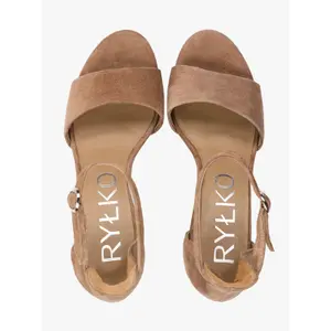 Sandalias de tacón de cuero ante mujer Ryłko Tara image-4