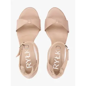 Genuine Leather Heeled Sandals Women Ryłko image-3