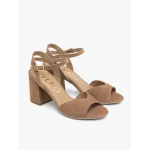 Block Heel Suede Leather Women's Sandals Ryłko Tara image-1