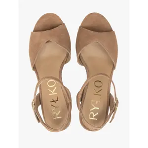 Block Heel Suede Leather Women's Sandals Ryłko Tara image-4