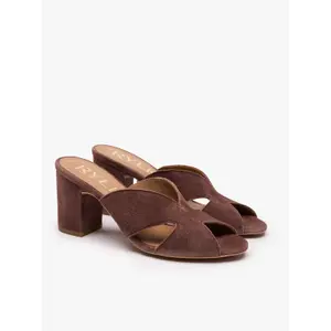Suede Heeled Mules Women Ryłko image-1