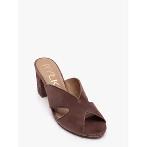 Suede Heeled Mules Women Ryłko image-2