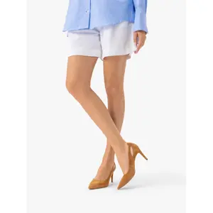 Rust suede pumps with cut-out and 8.5 cm heel for women Ryłko Phoebe image-4