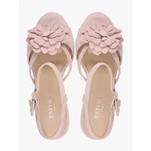Suede Leather Heel Sandals Rubber Sole Women Ryłko image-2