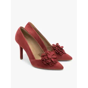Suede flower detail court shoes for women Ryłko Aga image-1