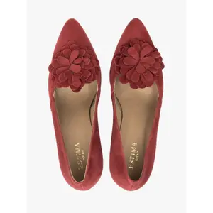 Suede flower detail court shoes for women Ryłko Aga image-3