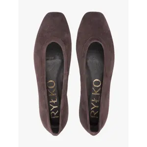 Women's suede square toe ballet flats Ryłko Audrey image-3
