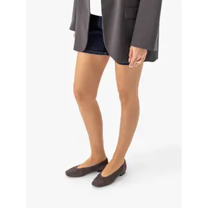 Women's suede square toe ballet flats Ryłko Audrey image-4