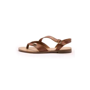 Genuine Leather Flip Flops Women Ryłko image-1