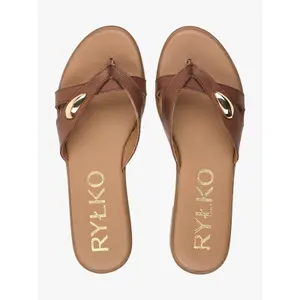Women’s Leather Flip Flops Ryłko image-3