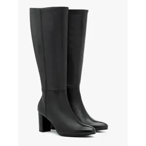 Black leather knee-high boots for women with wide calf Ryłko Kora image-1