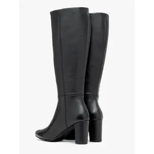 Black leather knee-high boots for women with wide calf Ryłko Kora image-2