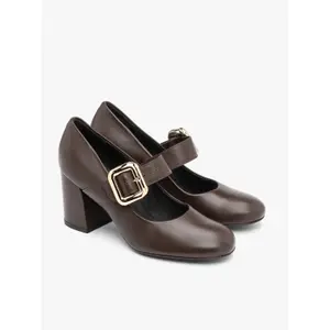 Leather Buckle Court Shoes Women Ryłko image-1