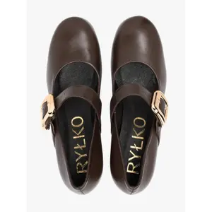 Leather Buckle Court Shoes Women Ryłko image-2