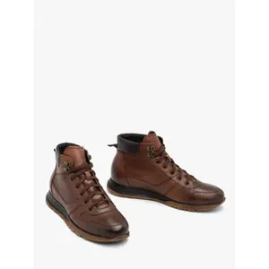 Insulated full-grain leather and synthetic ankle boots Ryłko Egon image-3