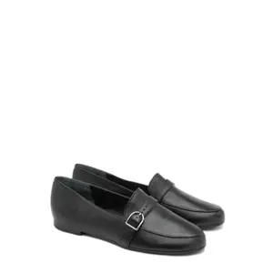 Leather ballet flats with strap for women Ryłko image-1