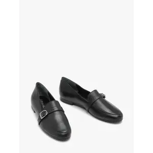 Leather ballet flats with strap for women Ryłko image-2